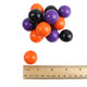 Halloween Gumballs, mixed orange, purple, and black. Clever Candy, approx. 60 one-inch gumballs per pound.