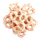 Fall mini yogurt pretzels, creamy white coating, vibrant orange nonpareils. Sweet, salty, approx 90 pcs/lb.