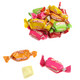 Gustaf's Assorted Soft Punch Chews, individually wrapped, vibrant rainbow colors, cherry, mango, orange, strawberry, apple, lemon flavors.