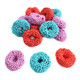 Assorted fruit flavored Nonpareil Covered Gummy Rings, soft chewy candy with crunchy colorful sprinkles. Approx. 132 rings per pound.