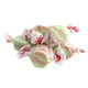 Chewy Salt Water Taffy Dirty Soda, 65 pieces per pound. Brown, white, green caramel cola, coconut, lime flavors.