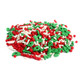 Christmas Tree Sprinkle Mix with green tree cutouts, soft white sprinkles, and striking red nonpareils for holiday baking.