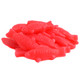 Canada Candy ruby red gummy fish. Vibrant, cherry flavored, chewy, approximately 100 pieces per pound.