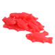 Canada Candy ruby red gummy fish, cherry flavored, chewy, vibrant red fish-shaped candies. Approx 100 per pound.