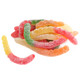 Albanese Large Sour Worms, 4-inch, vibrant red, green, yellow, orange sour gummy worms, 45 pieces per pound.