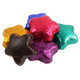 Madelaine Dark Chocolate Assorted Stars, approx 45 per lb, in assorted colored sparkling foils. Made in USA.