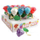 24 assorted, rose-shaped lollipops, vibrant bold fruit colors. Various fruit flavors.