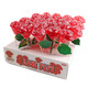 24 Espeez bold red rose lollipops, sweet strawberry flavor. Eye-catching candy for parties, buffets, Valentine's.
