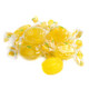 Vibrant yellow Lemon Drop Filled Hard Candy, tangy lemon center, approximately 90 pieces per pound, bulk.