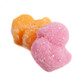 Albanese Sour Gummy Easter Chicks, vibrant, chick-shaped, fruity, tangy candy, approx 110 per lb, made in USA.
