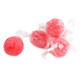 Jumbo vibrant red cherry hard candy balls, individually wrapped, with a chewy gum center.