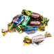 Arcor Assorted Toffees, 80 pc/lb, vibrant metallic wrapped, chocolate, mint, vanilla, butter-rum, coffee flavors.