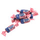 Approximately 70 red, white, blue USA Flag Tootsie Roll Midgees, individually wrapped, chewy chocolate, patriotic candy.