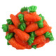 Bright orange, orange-flavored gummy carrots, approx 1.5 inches long. 60 pieces per lb, perfect for Easter.