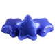 Madelaine milk chocolate stars, bright blue foil, approx 45 pieces per pound, 1.5 inches each.