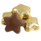 Bright gold foil-wrapped Madelaine milk chocolate stars, approx 45 per pound. Perfect for events, weddings, New Year's.