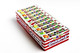 Charms Squares hard candy, individually wrapped square candies, 20 pieces, assorted red, orange, yellow, green, purple fruit flavors.