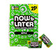 Green apple hard chew taffy squares, Now and Later candy. Individually wrapped pieces, 12 packs, 24 count.