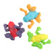 Gummy Rainforest Frogs, 3-inch, blue, orange, red, purple, yellow, green. Sweet, tart, approx 28 per pound.
