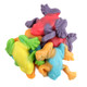 Colorful 3-inch Gummy Rainforest Frogs, blue raspberry, orange, strawberry, grape, sour lemon, sour green apple.