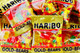 Haribo Gold Bears mini packs, 54 total, assorted red, orange, yellow, green gummy bears, in 8 larger packs.