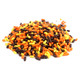 Autumn sprinkles assortment, brown, yellow, orange colors. Festive topping for fall cakes, cookies, pies.