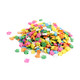 Graffiti Sprinkles pastel flower shapes in pink, orange, yellow, green, blue, white for cupcakes, cookies, cakes.