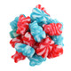 Albanese Peace Gummy Bears. Red, white, and blue gummy bears with cherry, lemon-lime, blue raspberry flavors.