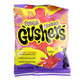 Gushers Flavor Mixers 4.25oz bag, colorful chewy fruit snacks with juicy centers, strawberry peach, orange cherry, raspberry lemonade.