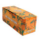 Eight bright orange tins of Iconic Retro Sours Tangerine hard candies, classic sour retro candy.
