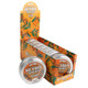 Eight orange tins of Iconic Retro Sours Tangerine hard candy. Zesty citrus, puckering sour retro candy bulk pack.