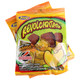 Jovy Mango Revolcaditas, 6oz bag with approx 30 individually wrapped yellow hard mango candies, coated in zesty chili. Sweet, spicy, tangy.