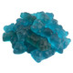 Vibrant blue, spicy blue raspberry gummy bears, soft, chewy, fiery flavored little bear shaped candies.