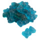 Spicy Blue Raspberry Gummy Bears, vibrant blue color, soft chewy texture, many small candy bears.