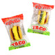 Efrutti Mini Gummy Tacos, colorful taco-shaped fruity candy, featuring orange and yellow details, approx 44 per pound.