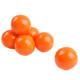 Vibrant orange gumballs, 1 inch diameter, juicy orange flavor, approx. 60 per pound, for candy buffets, vending.