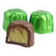Ashers Milk Chocolate Dubai Truffles with pistachio cream, wrapped in vibrant green foils, approx 31 pieces per pound.