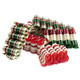 Hammonds Mini Ribbon Christmas Candy. Vibrant red, green, white handcrafted peppermint, cherry, cinnamon hard candy.