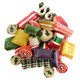 Hammonds Old Fashioned Hard Christmas Candy, bite-sized ribbons, peppermint straws, cut rock pieces, festive shapes, rainbow colors.