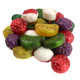 Old Fashioned Christmas unwrapped hard candies, rich chocolatey centers, assorted festive colors.