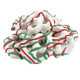 Mini white yogurt covered pretzels, sweet and salty, red and green drizzle, Christmas candy.