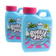 Twelve 1.94oz blue raspberry Bubble Jugs of pourable candy gum. Blue novelty retro candy.