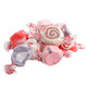 Salt Water Taffy Valentine Mix, soft, chewy, pink, red, white wrapped pieces, approx 65 per pound, USA made.