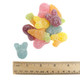 Vidal Sour Rabbits and Carrots Gummies, dye-free, vibrant orange carrots, white-pink rabbits. Approx 92 per pound.
