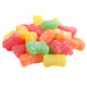 Colorful sour jelly Easter eggs and bunnies candy mix. Brightly colored, fruit-flavored, chewy egg and bunny shapes.