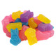 Chewy, fruity Easter Rabbit Jubes. Brightly colored red, purple, blue, yellow rabbit shapes, approx 70 per pound.
