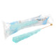 12 individually wrapped light blue cotton candy rock candy sticks, 6 inches long, crystallized sugar texture.