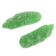 Vidal Sour Gummy Pickles Candy, green, pickle-shaped gummies with sour sugar dusting, approx. 64 pieces per lb.