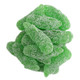 Vidal Sour Gummy Pickles Candy, green, pickle-shaped, sour sugar dusted, approx 64 pieces per pound.