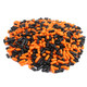 Assorted bright orange and black Halloween sprinkles, Jimmies, fun shapes, perfect for spooky cakes, cupcakes, cookies.